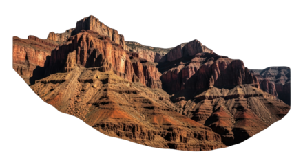 Monumental vista of layered geological formations against a stark, dark backdrop emphasizing the