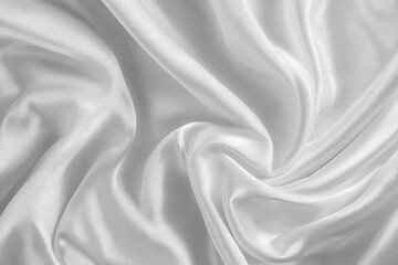 Obraz premium Luxurious white silk fabric texture offers a smooth and elegant background for various design and decorative applications, enhancing visual appeal and sophistication