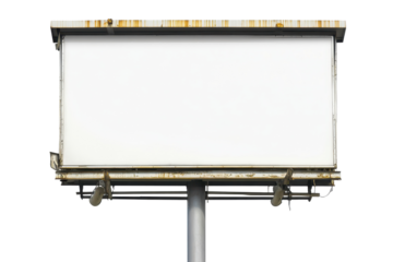 Billboard structure positioned in an urban environment, showcasing a blank advertisement space for potential marketing opportunities