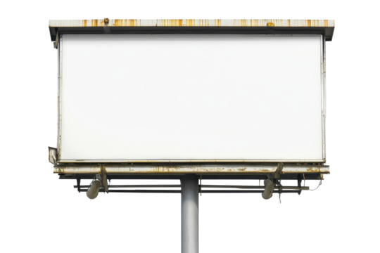 Billboard structure positioned in an urban environment, showcasing a blank advertisement space for potential marketing opportunities