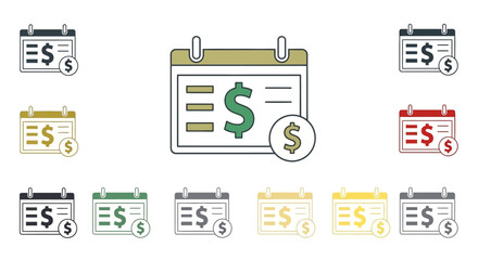 Calendar with dollar sign icon representing financial planning, budgeting, and scheduling payments or income efficiently