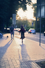 street summer evening sunset blur