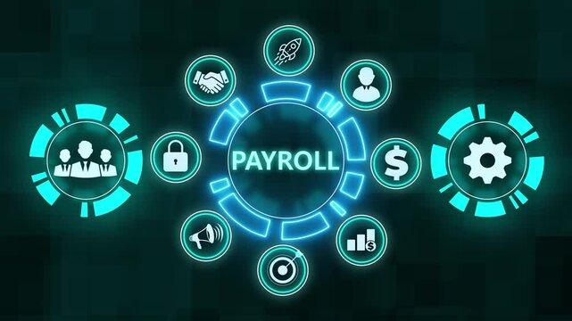 payroll standards quality control assurance warranty business technology concept. Business technology process improvement concept on virtual screen.