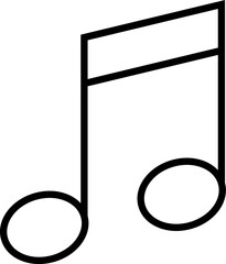 Music note icon in linear style.