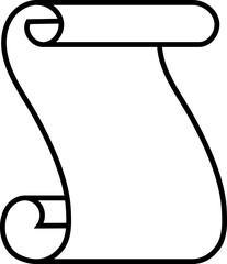 Scroll paper icon in linear style.