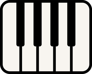 Piano icon in linear style.