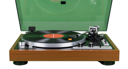 Capturing the vintage essence of a record player with a timeless design and acoustic appeal