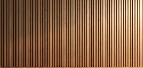 Natural wood panels wall texture. Vertical brown wooden slats create a seamless, striped pattern. This rustic, natural material provides a warm, modern background ideal for interior design.