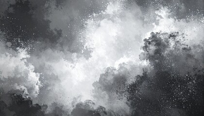 白いスプレーペイントを吹き付けたような、ざらついた質感の霧のイラスト