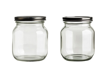 Empty glass jar set ideal for canning and food preserving, showcasing a modern design suitable for various kitchen tasks and storage needs