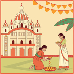 Durga Puja, also known as Durgotsava or Sharadotsava, is an annual festival originating in the Indian subcontinent which pays homage to the Hindu goddess Durga, and is also celebrated because of Durga