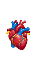 Naklejka premium Illustrated Heart Anatomy with Detailed Veins and Arteries