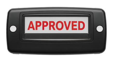 Approved Label Black Plastic Rectangular Sign