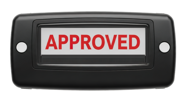 Approved Label Black Plastic Rectangular Sign