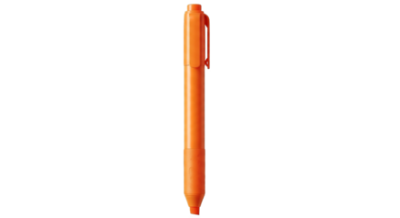 Orange Pen Isolated White Background