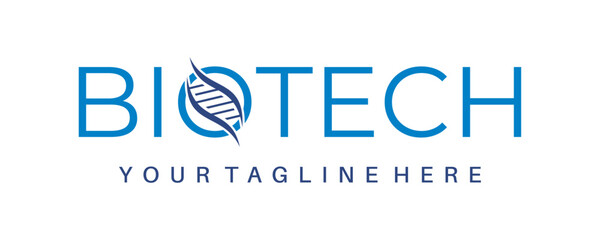 Biotechnology logo letter vector illustration template hand draw