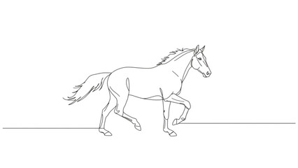 Fototapeta premium Minimalist Running Horse Continuous Line Art Vector Illustration