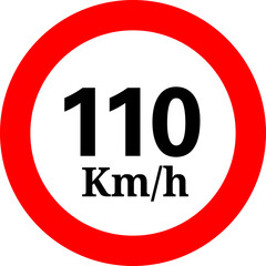 Speed Limit 110 Sign Vector