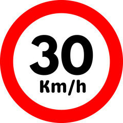 Speed Limit 30 Sign Vector