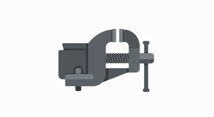 Close-up of a gray metal vise.