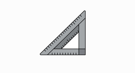 Image of a gray drafting triangle with rulers.