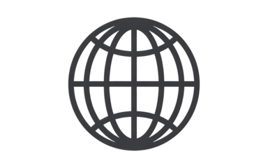 Globe icon isolated on transparent background