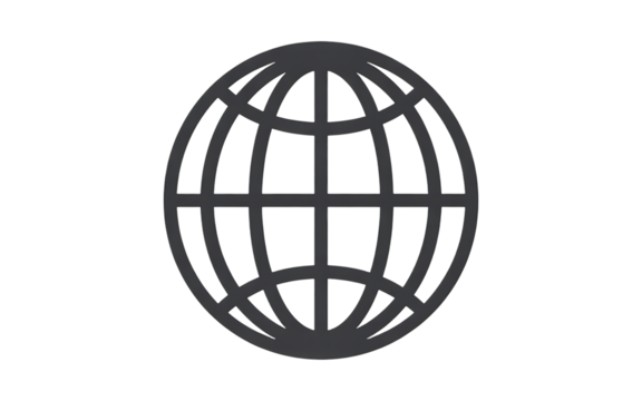 Globe icon isolated on transparent background
