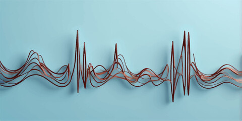 Vector business graph with a red line and a blue arrow on an abstract background