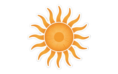 Stylized sun isolated on transparent background