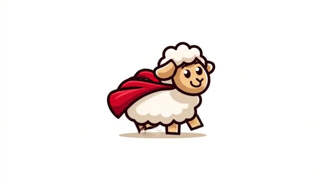 Cute sheep superhero cartoon image
