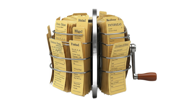 Vintage Data Storage Rotating File System Mechanism