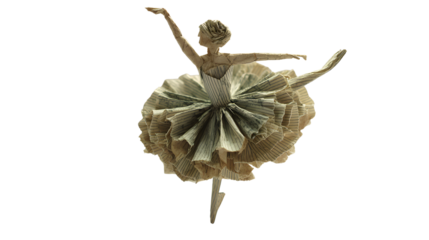Graceful ballerina in elegant dance pose captured in motion