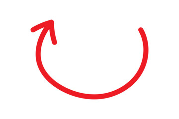 Hand drawn refresh arrow icon illustration, sync symbol curved arrow for highlights and emphasize isolated on transparent png