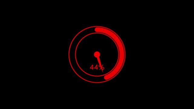 50% Pie Chart Percentage Animation, 0 to 50% countdown chart infographic. business, growth, report , business, growth, report Abstract pie Chart with miter scale..