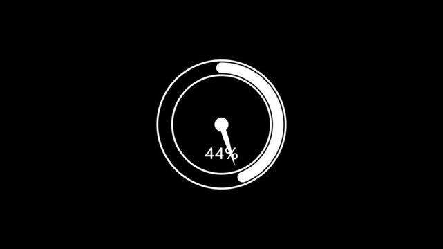 50% Pie Chart Percentage Animation, 0 to 50% countdown chart infographic. business, growth, report , business, growth, report Abstract pie Chart with miter scale..