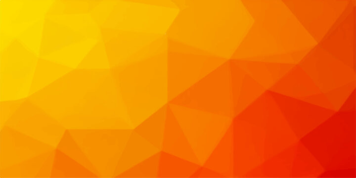 Colorful vector mosaic with an abstract orange and yellow triangle geometric pattern