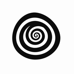 Mesmerizing hypnotic swirl design pattern illusion and mesmerizing black silhouette
