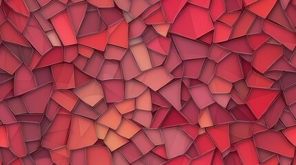 Geometric Harmony: A captivating collection of red, and pink mosaic tiles in a seamless pattern, offering a sense of depth and intricate visual intrigue.