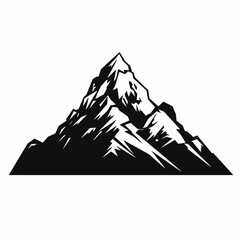 Naklejka premium Majestic rocky mountain illustration against white background peak simple vector silhouette