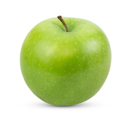 Fresh green apple on transparent png (Image from camera)