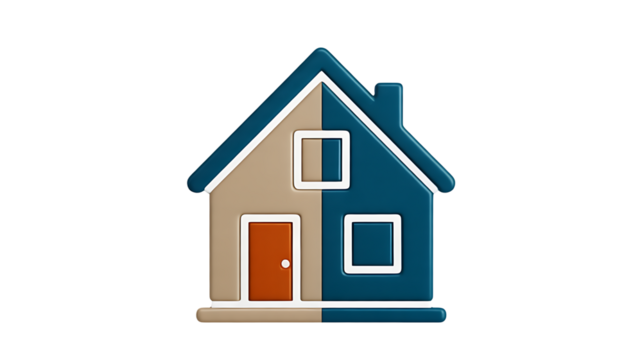 Modern house isolated on transparent background