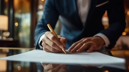 businessman writing in a notebook - Powered by Adobe