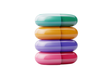 Colorful stack of vitamin capsules showcasing the variety and options available in dietary supplements for health-conscious individuals