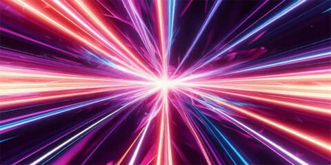 Fototapeta premium An abstract background with glowing pink and purple stars, illustrating an explosion of color and light in deep space