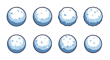 Cartoon snowball collection set for winter design elements.