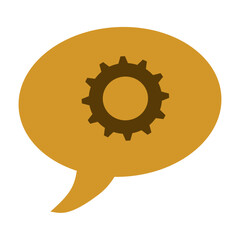 Gear Inside Chat Bubble Icon Illustration