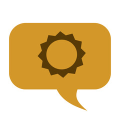 Gear Inside Chat Bubble Icon Illustration