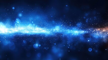 Naklejka premium Abstract blue light streak, cosmic background, digital art, graphic design, wallpaper, stock photo