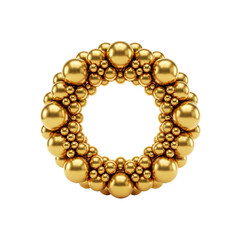 Obraz premium Golden Spheres Wreath on Transparent Background