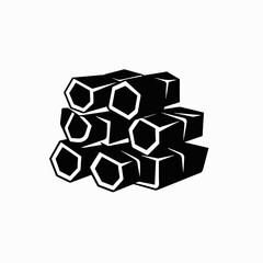 Lumber logs illustration stack, a firewood black and white vector silhouette